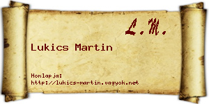 Lukics Martin névjegykártya