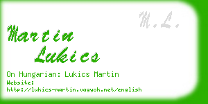 martin lukics business card